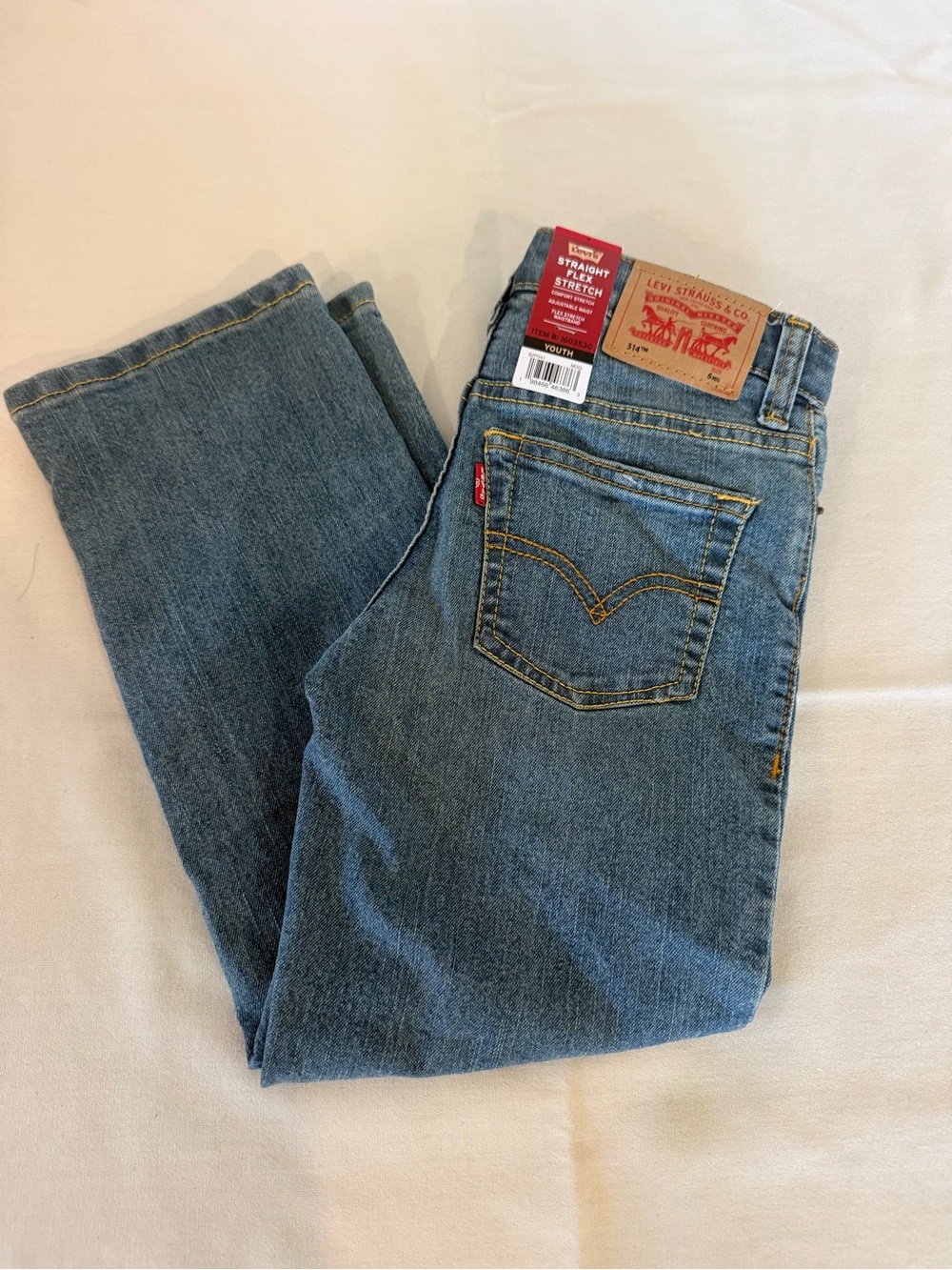 Levi's Youth Blue Straight Flex Stretch Jeans size 6